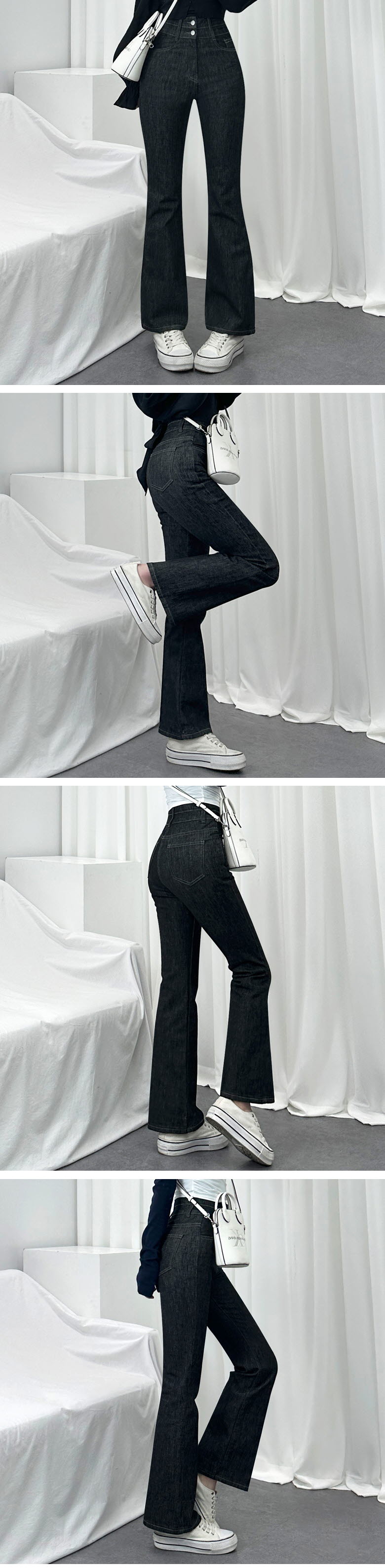 (숏,일반,롱) *S~2XL* 몸매보정+골반패드! 투버튼 생지 부츠컷 청바지 2COL 상세 이미지 10