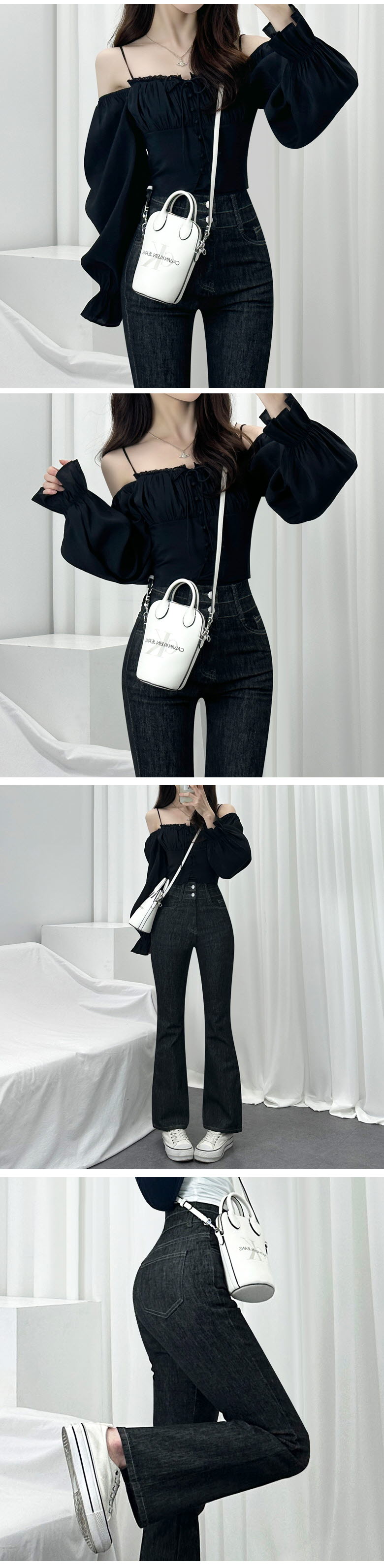 (숏,일반,롱) *S~2XL* 몸매보정+골반패드! 투버튼 생지 부츠컷 청바지 2COL 상세 이미지 11