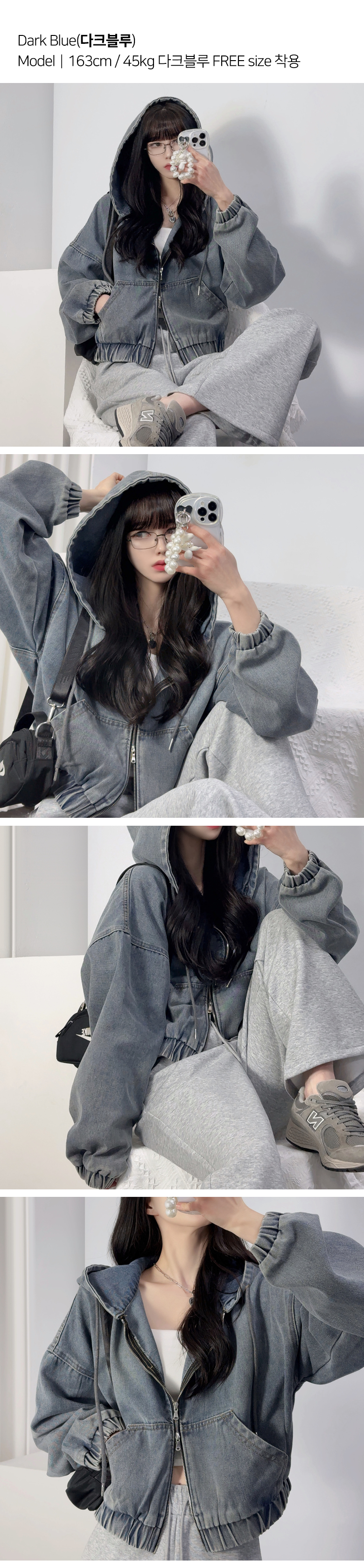 *아방아방+빅후드* 투웨이 빅후드 데님 청자켓 - 3COLOR 상세 이미지 7