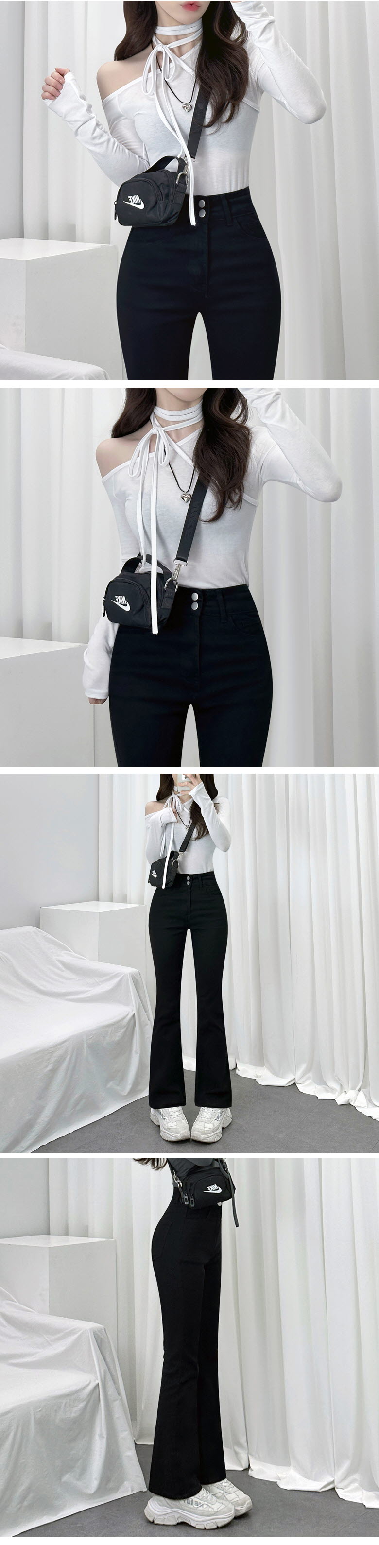 *숏,일반,롱/S~2XL*군살쏙!* 모나코 투버튼 하이웨스트 부츠컷 팬츠 2COL 상세 이미지 8