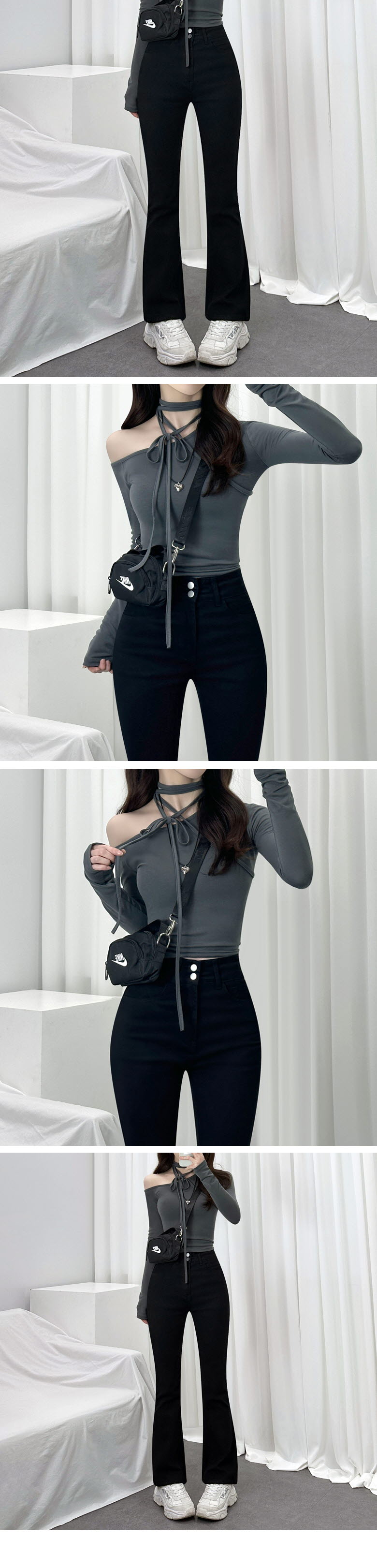 *숏,일반,롱/S~2XL*군살쏙!* 모나코 투버튼 하이웨스트 부츠컷 팬츠 2COL 상세 이미지 9